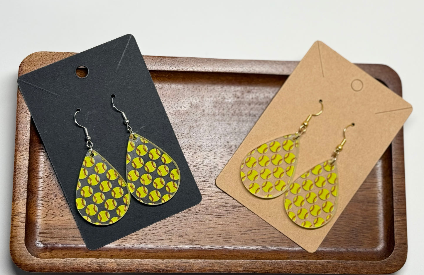Softball Earrings -Laser Cut Acrylic Earrings
