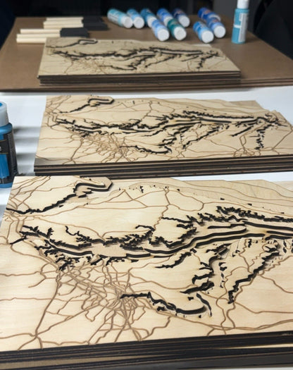 Chesapeake Bay Layered Wooden Map