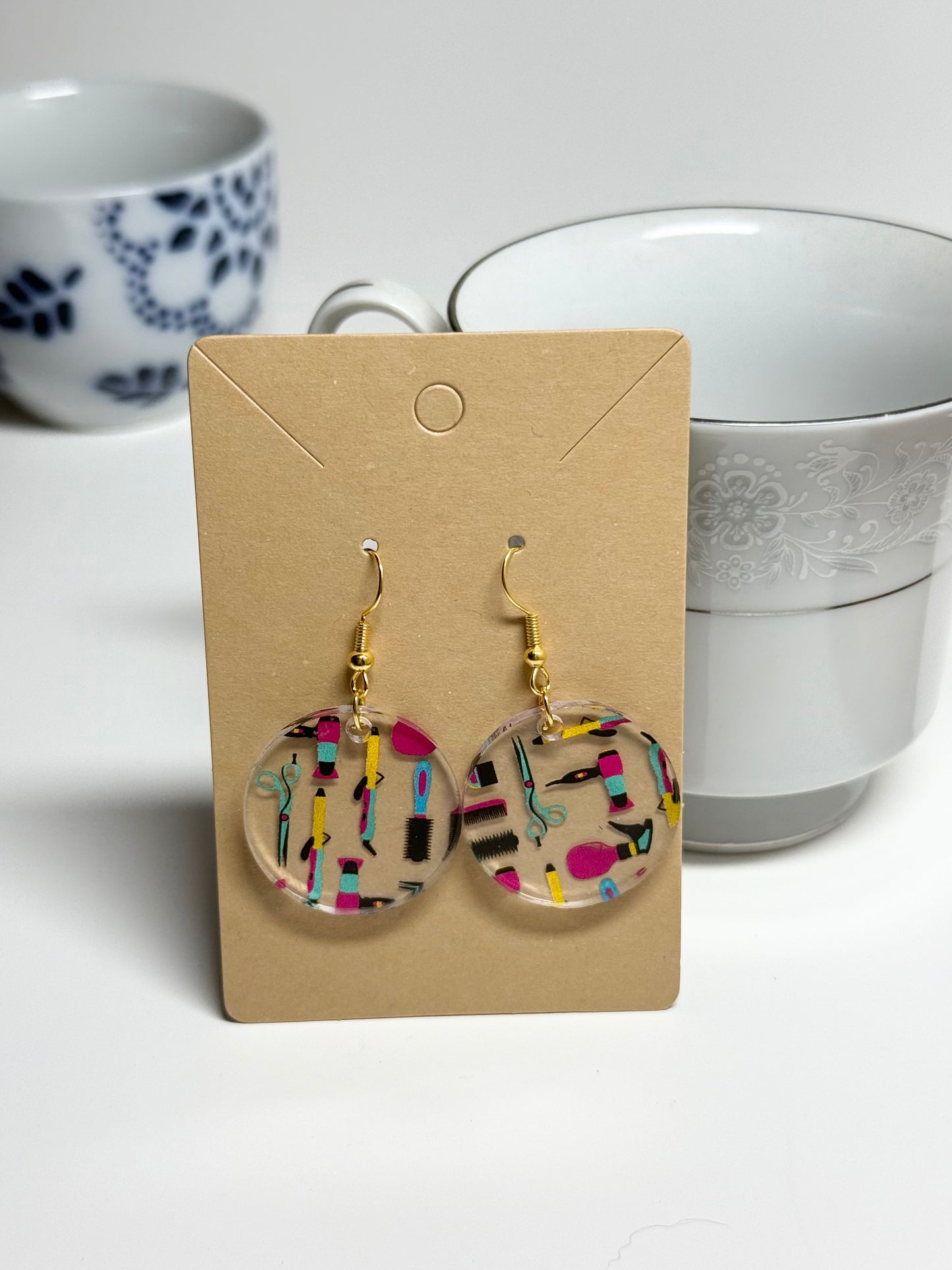 Hair Stylist Acrylic Earrings