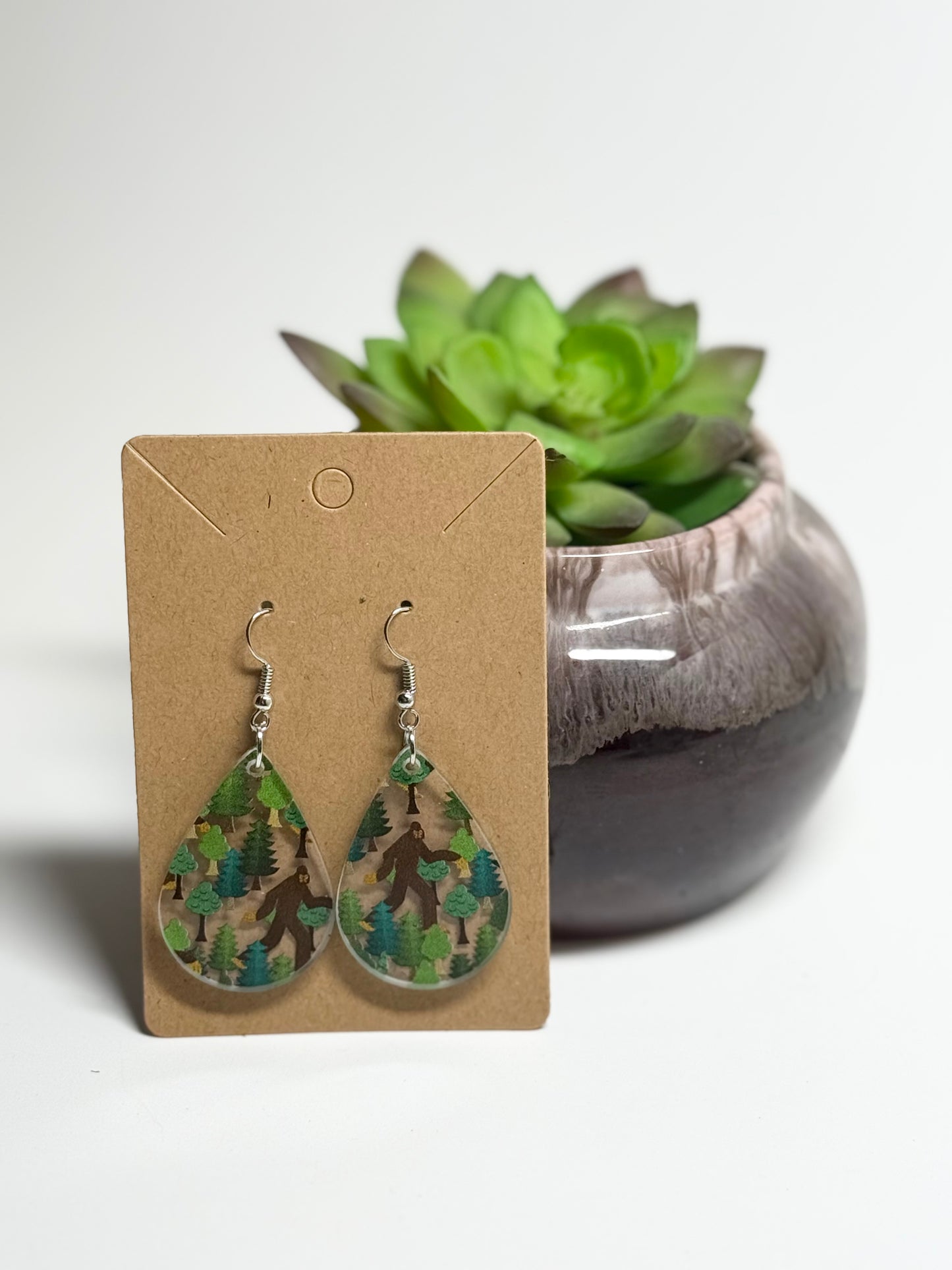 Bigfoot Earrings - Fun Laser Cut Acrylic Earrings