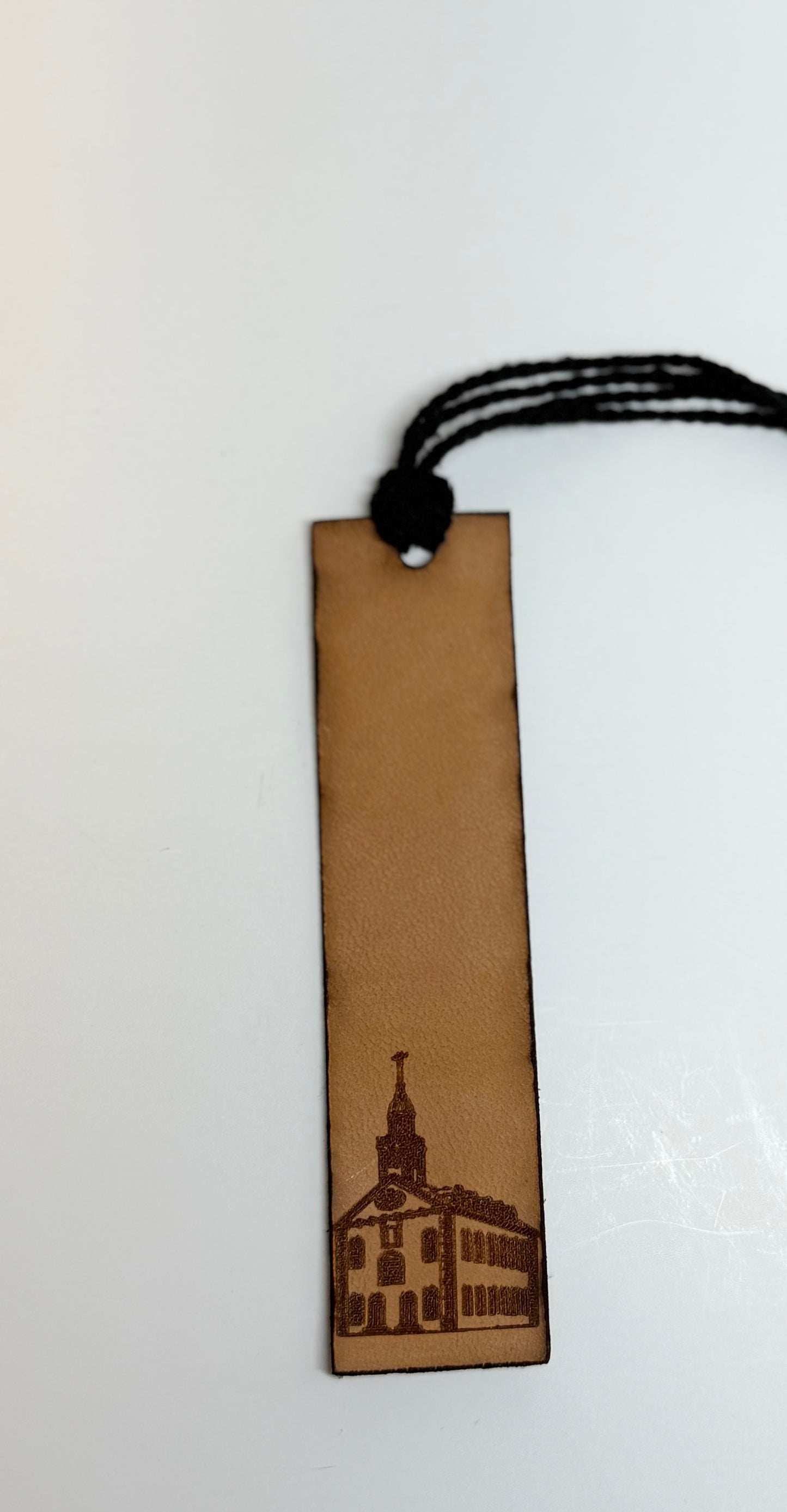 Leather Laser Cut and Engraved Kirtland Temple Bookmarks