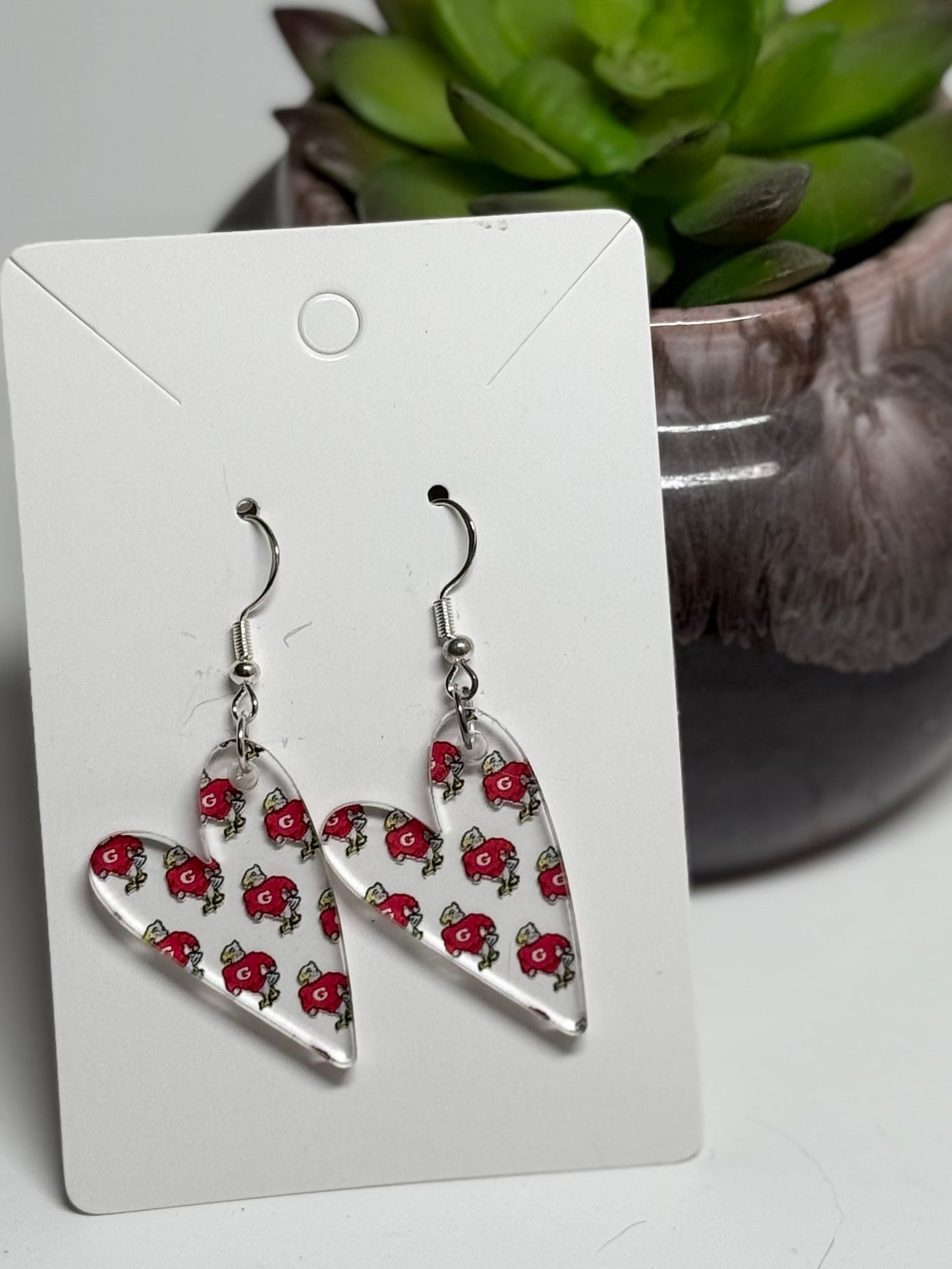 Geneva Eagles Clear Acrylic Earrings- Geneva Ohio