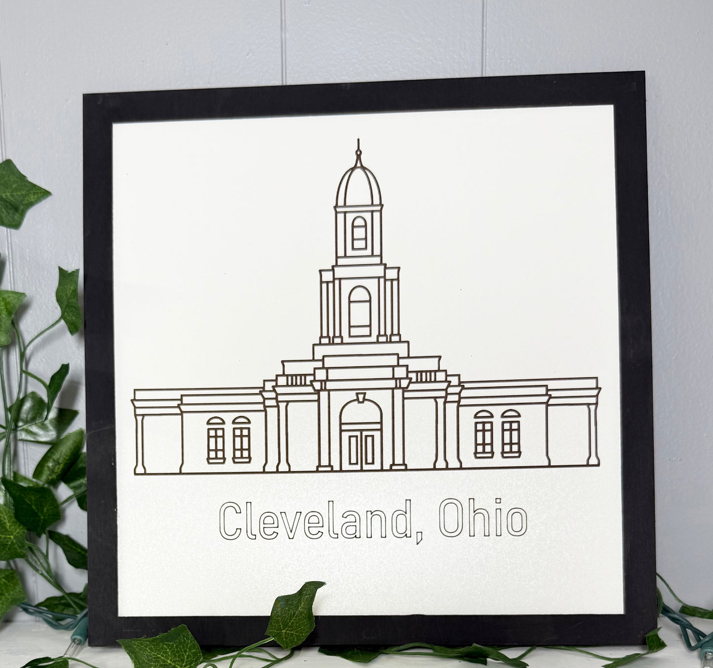 Cleveland, Ohio Temple Sign - LDS - Laser engraved