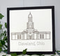 Cleveland, Ohio Temple Sign - LDS - Laser engraved