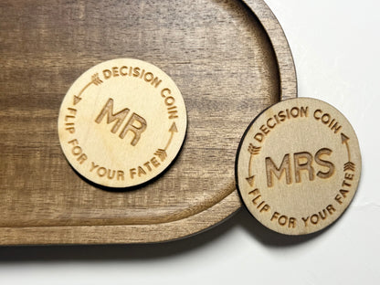 Laser-Engraved Wooden Decision Coins – Fun & Functional!