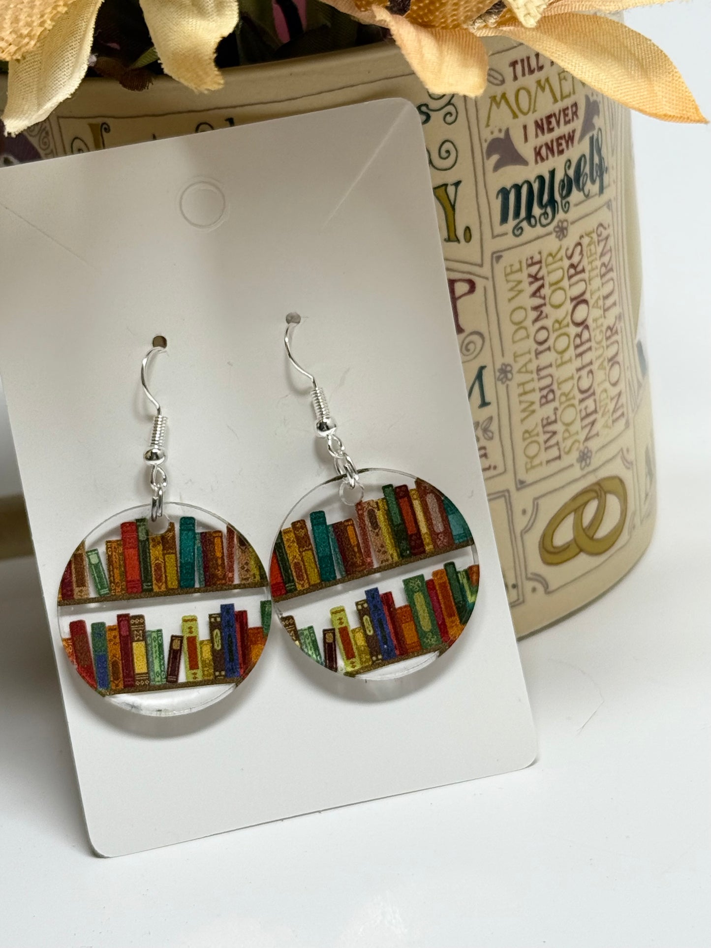 Book Lover’s Earrings – Acrylic Dangle Style