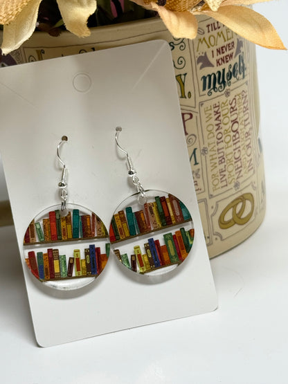 Book Lover’s Earrings – Acrylic Dangle Style
