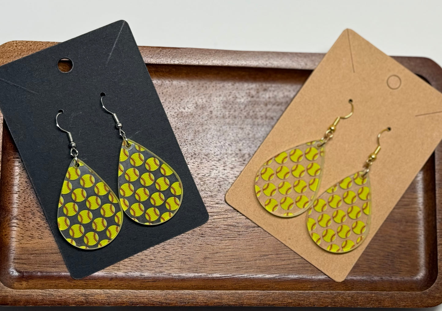 Softball Earrings -Laser Cut Acrylic Earrings