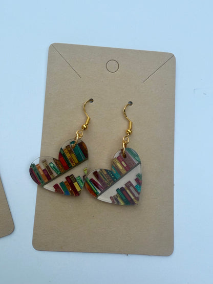 Book Lover’s Earrings – Acrylic Dangle Style