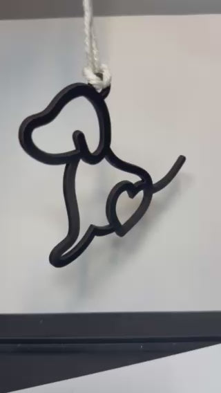 Laser-Cut Dog Ornament with Heart